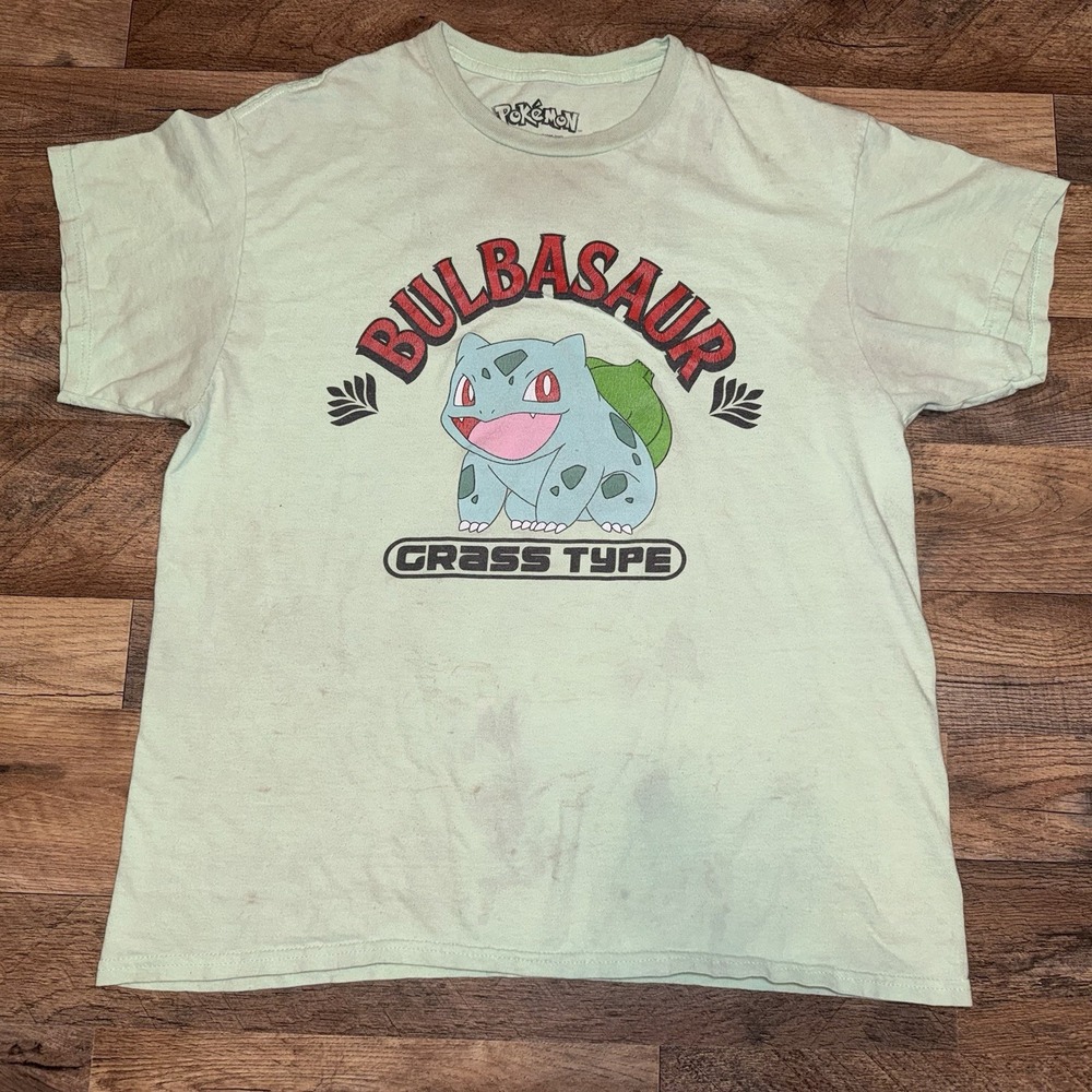 Nintendo Bulbasaur T-shirt Mens Large Teal Graphic Grass Type Anime Tee